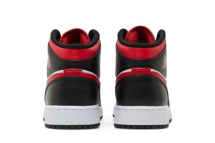 Air Jordan 1 Mid Black Fire Red (GS)