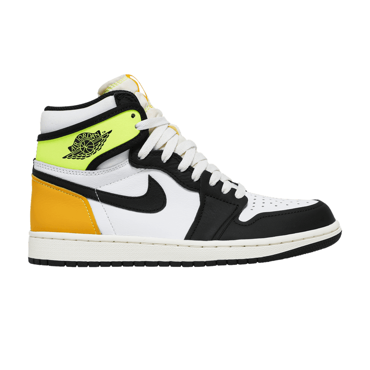 Jordan 1 Retro High White Black Volt University Gold - Side Kicks