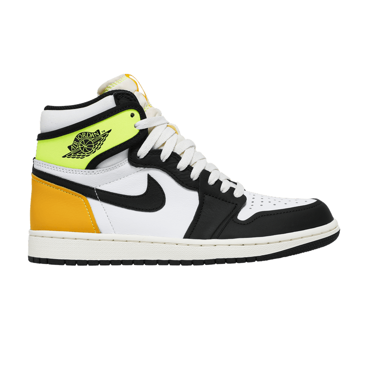 Jordan 1 Retro High White Black Volt University Gold