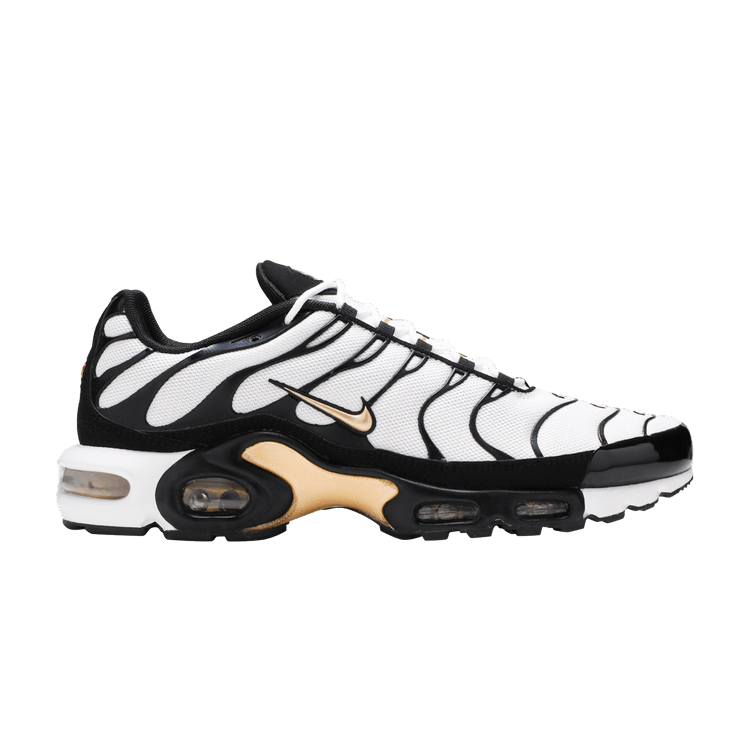 Nike Air Max Plus White Black Metallic Gold