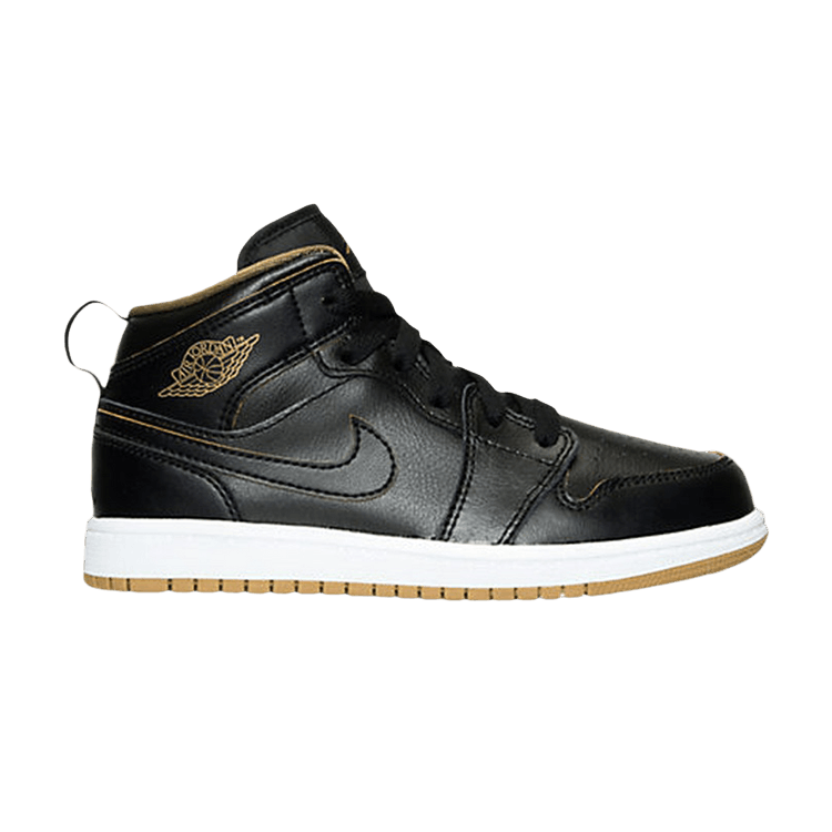 Jordan 1 Mid Black Metallic Gold (PS)