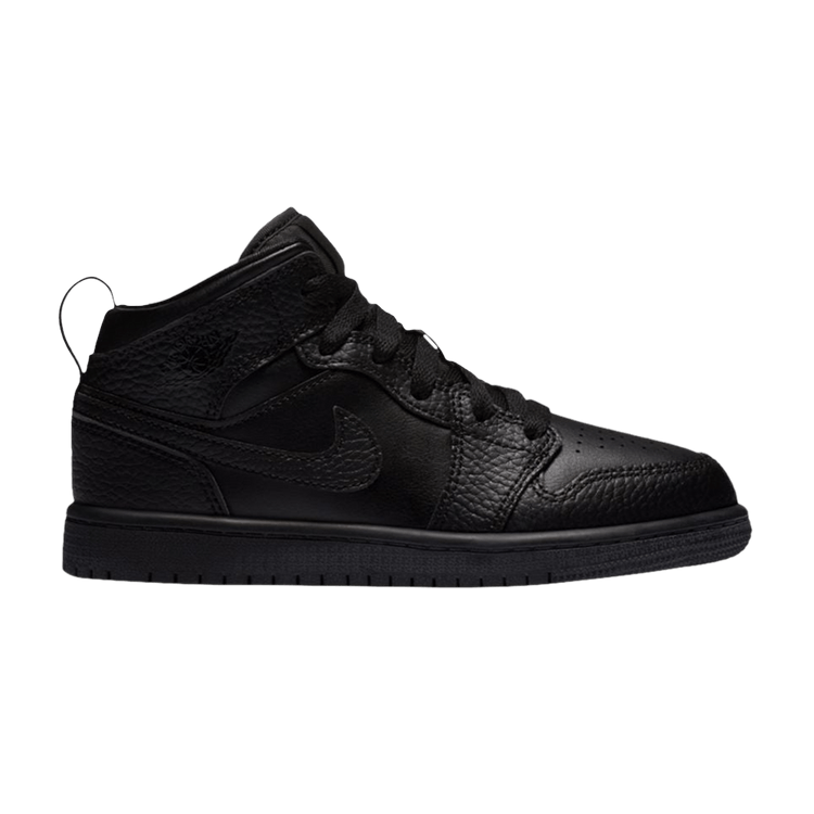 Jordan 1 Mid Triple Black Tumbled Leather (PS)