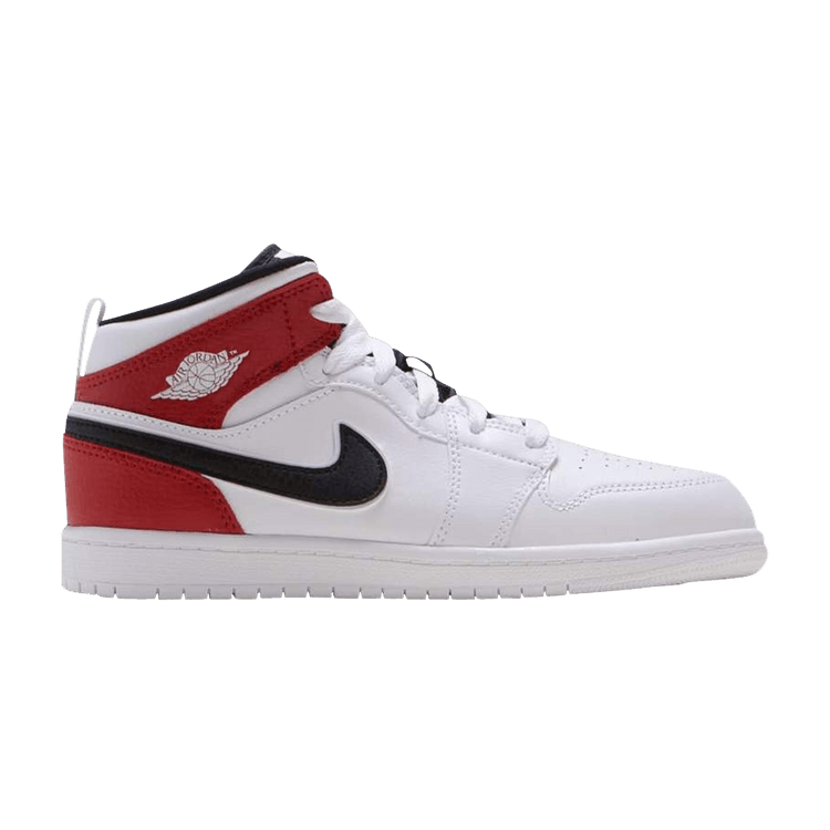 Jordan 1 Mid White Black Gym Red (PS)