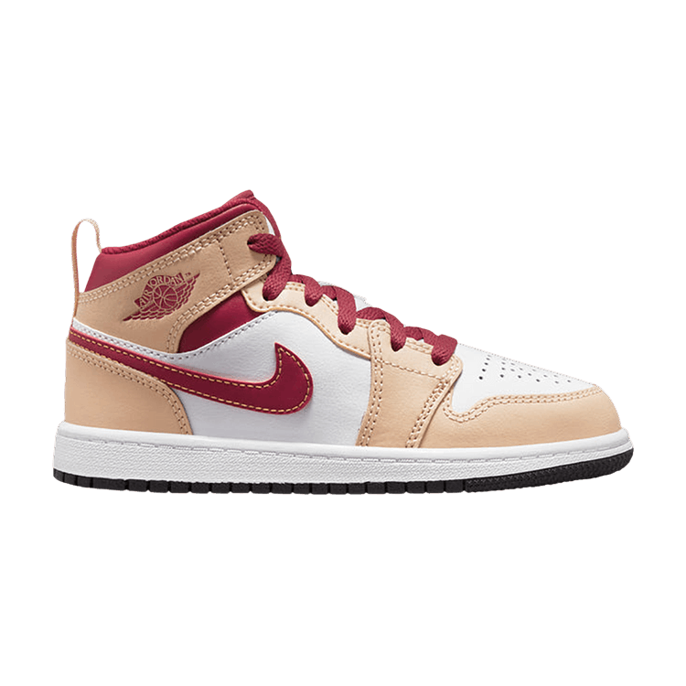 Jordan 1 Mid Light Curry Cardinal (PS)