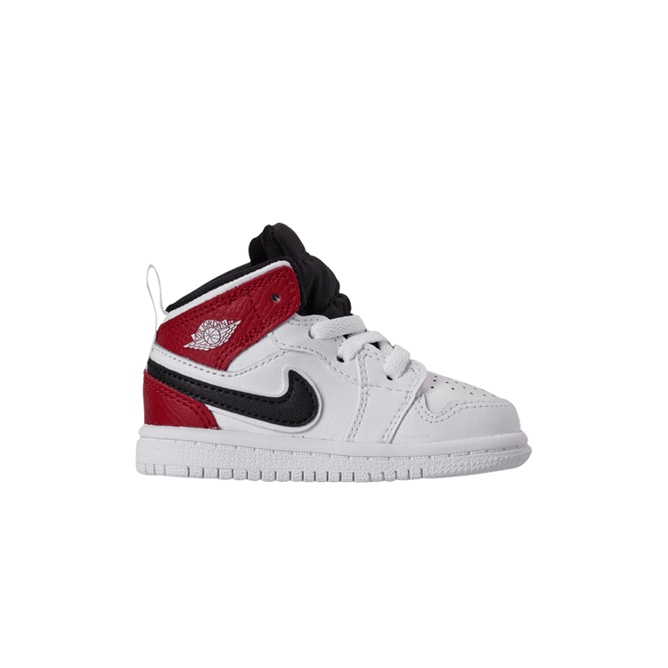 Jordan 1 Mid White Black Gym Red (TD)