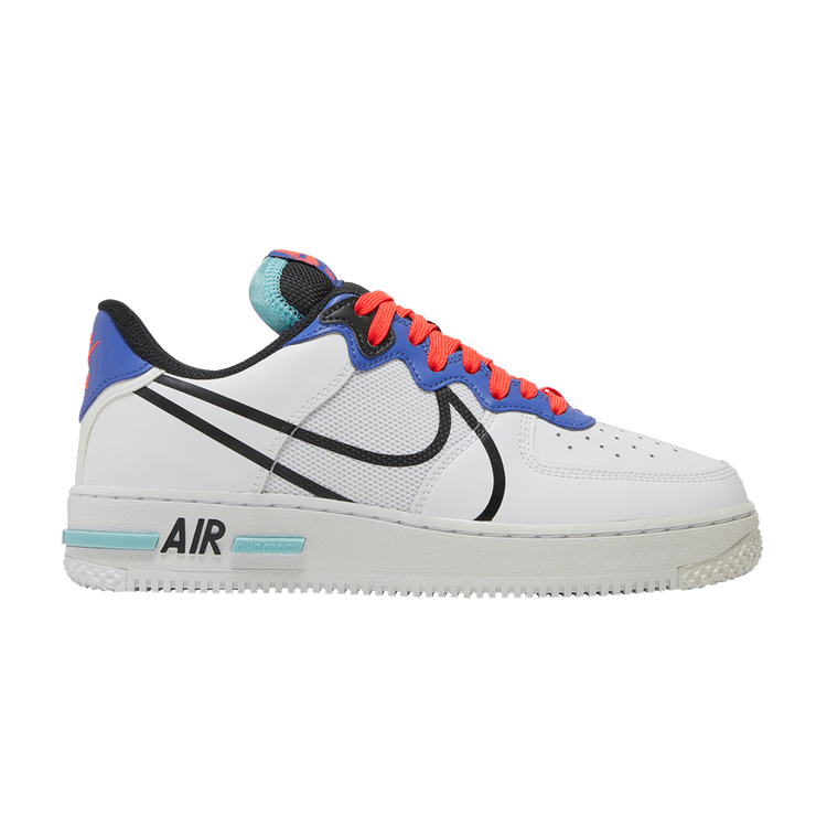 Nike Air Force 1 Low React White Astronomy Blue Laser Crimson