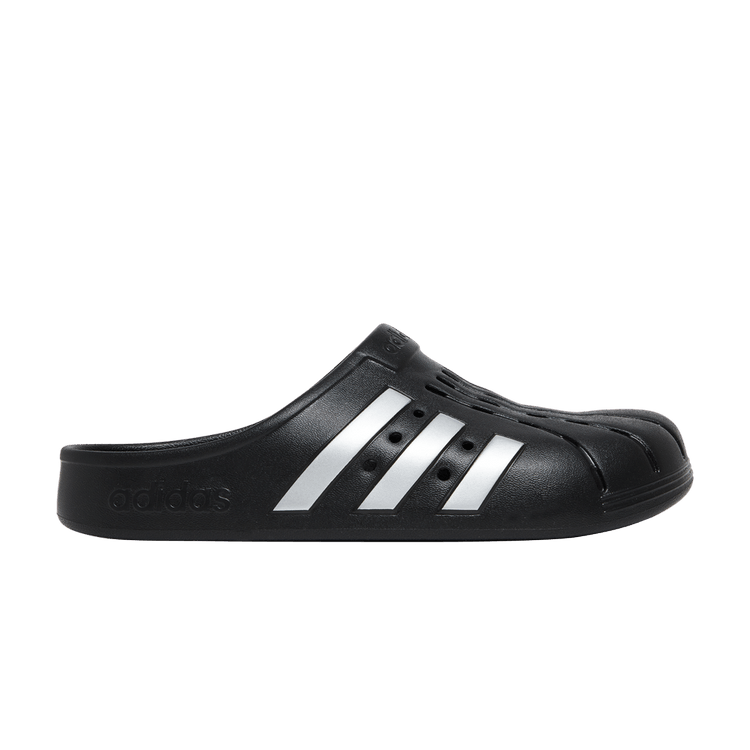 adidas Adilette Clog Black Silver