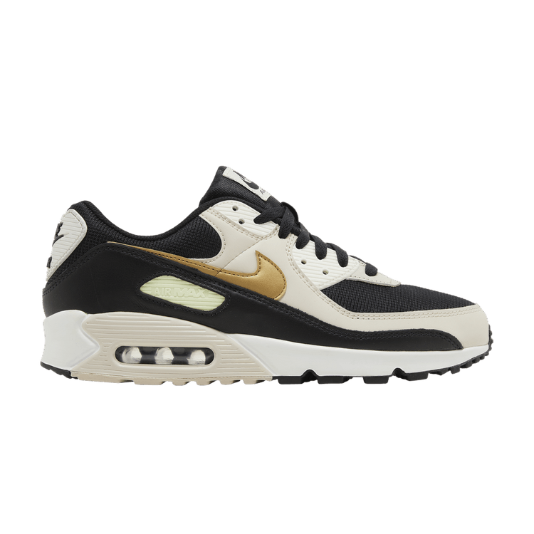 Nike Air Max 90 Black Metallic Gold Summit White (Women's)