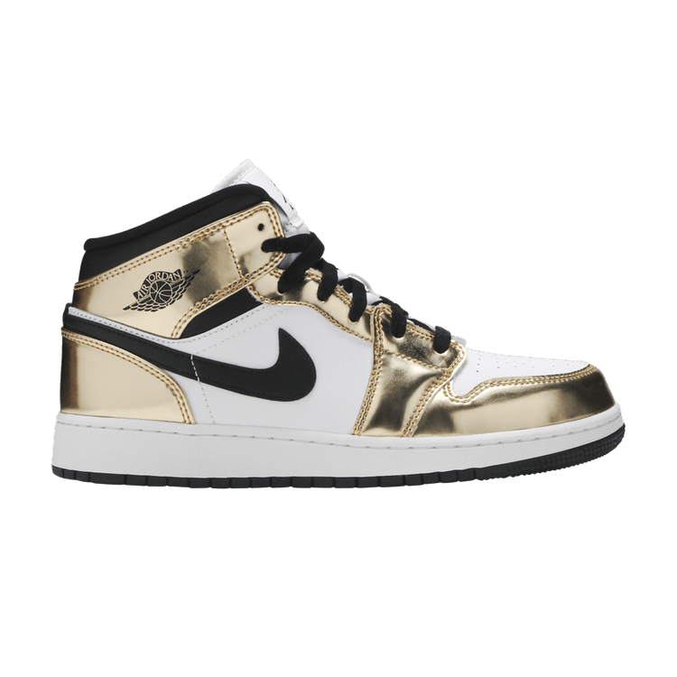 Jordan 1 Mid Metallic Gold Black White (GS)