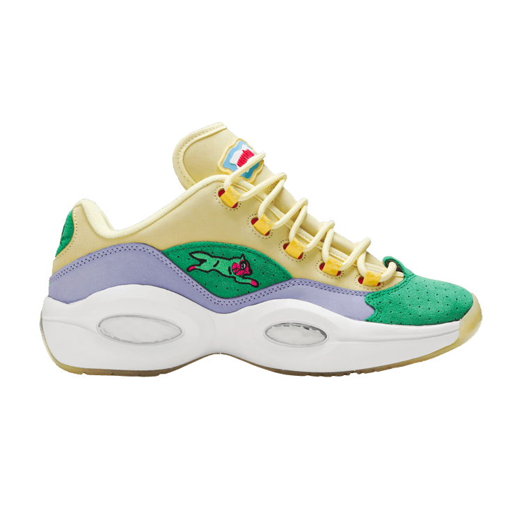 Reebok Question Low BBC Ice Cream Running Dog Yellow Green