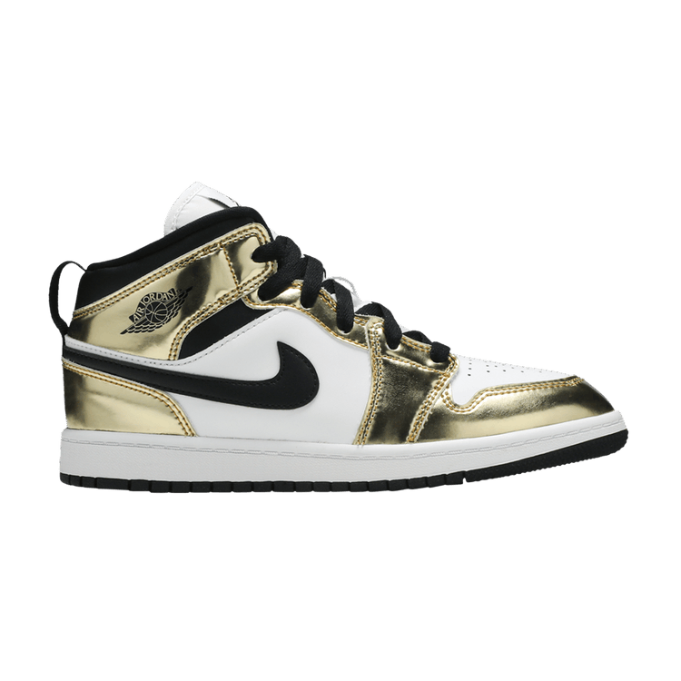 Jordan 1 Mid Metallic Gold Black White (PS)