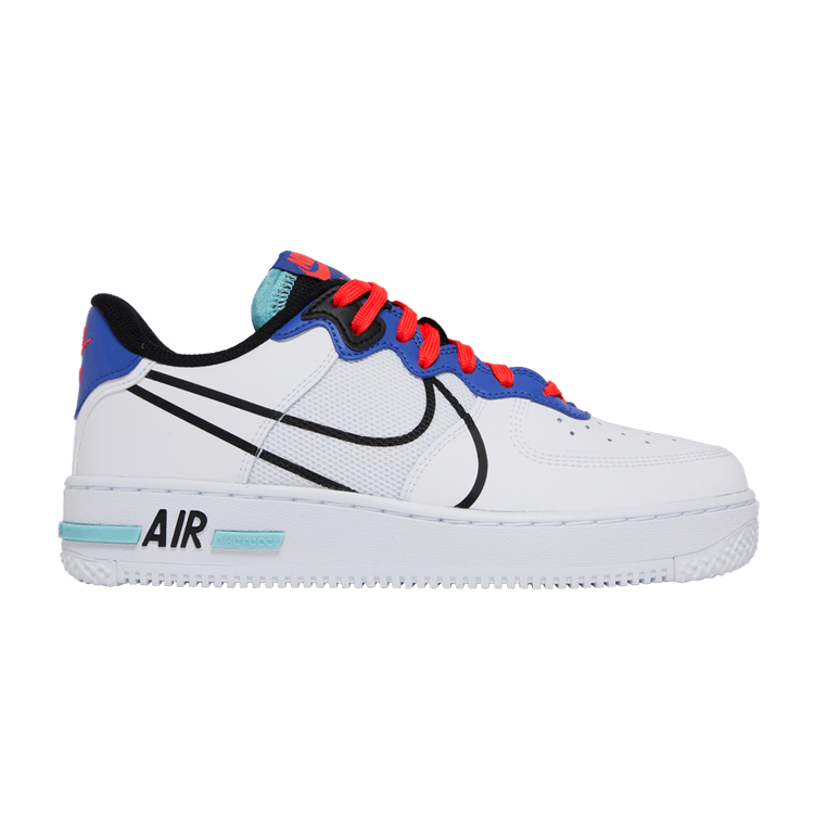 Nike Air Force 1 React White Astronomy Blue Laser Crimson (GS)