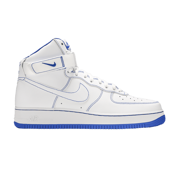 Nike Air Force 1 High White Royal Blue Contrast Stitch