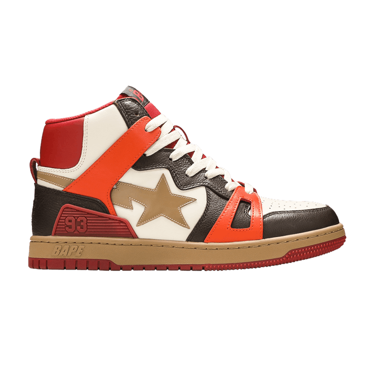 A Bathing Ape Bape Sta 93 Hi Red Orange Light Sand