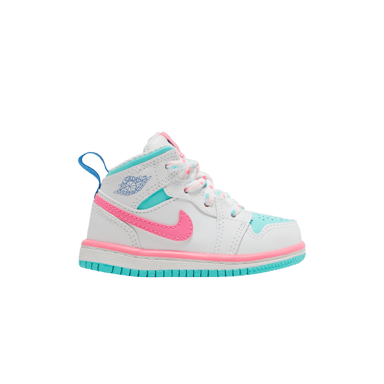 Jordan 1 Mid White Pink Green Soar (TD)