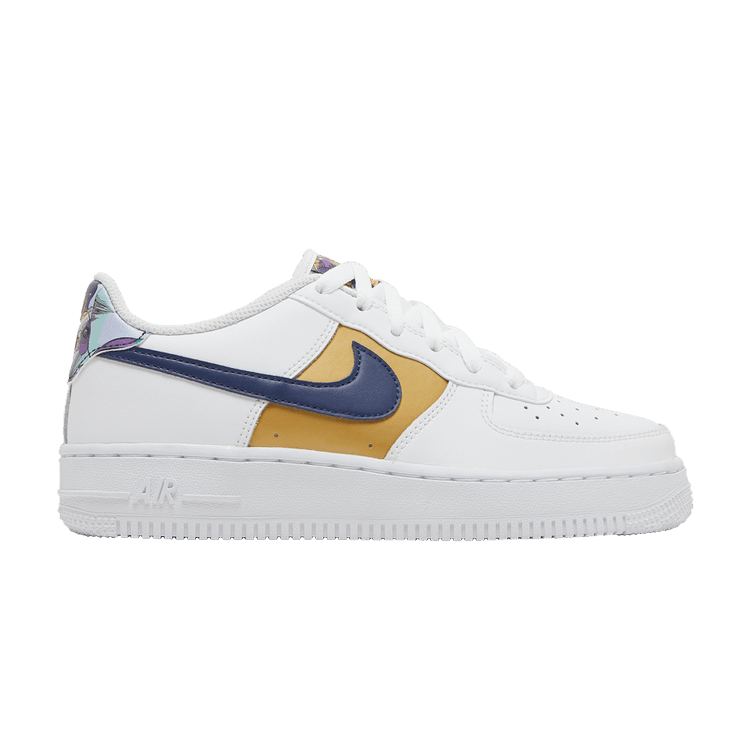 Nike Air Force 1 Low '07 LV8 White Blue Void Metallic Gold (GS)