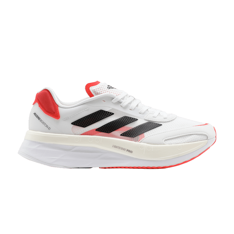 adidas Adizero Boston 10 White Black Solar Red