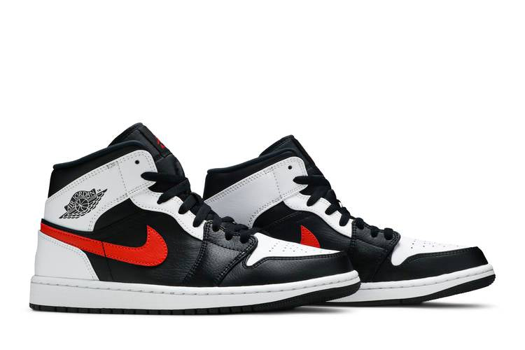 Jordan 1 Mid Black Chile Red White