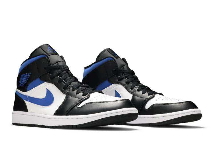 Jordan 1 Mid White Black Racer Blue