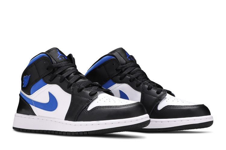 Jordan 1 Mid White Black Racer Blue (GS)