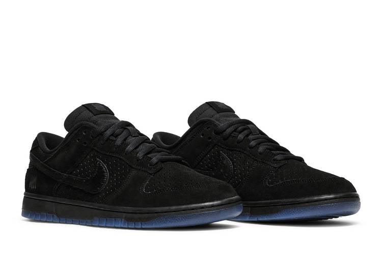 Black leather nike dunks best sale