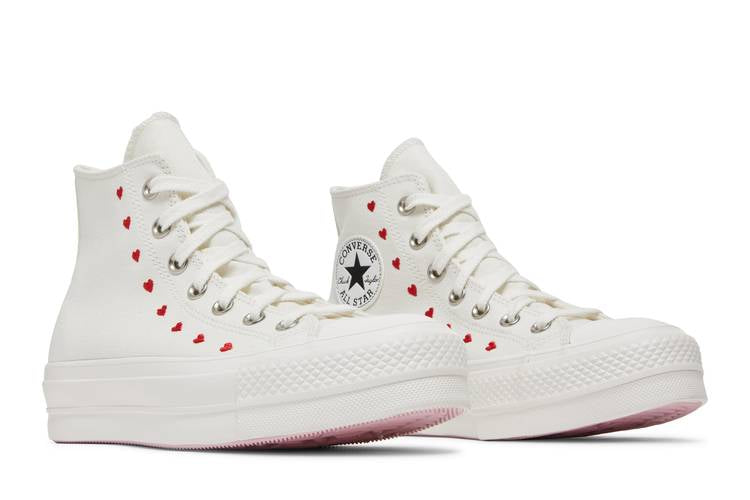 Converse Chuck Taylor All Star Lift Hi White Red (Women's)