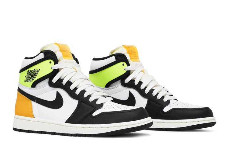 Jordan 1 Retro High White Black Volt University Gold