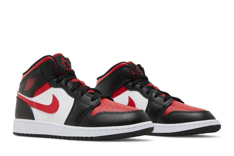 Air Jordan 1 Mid Black Fire Red (GS)