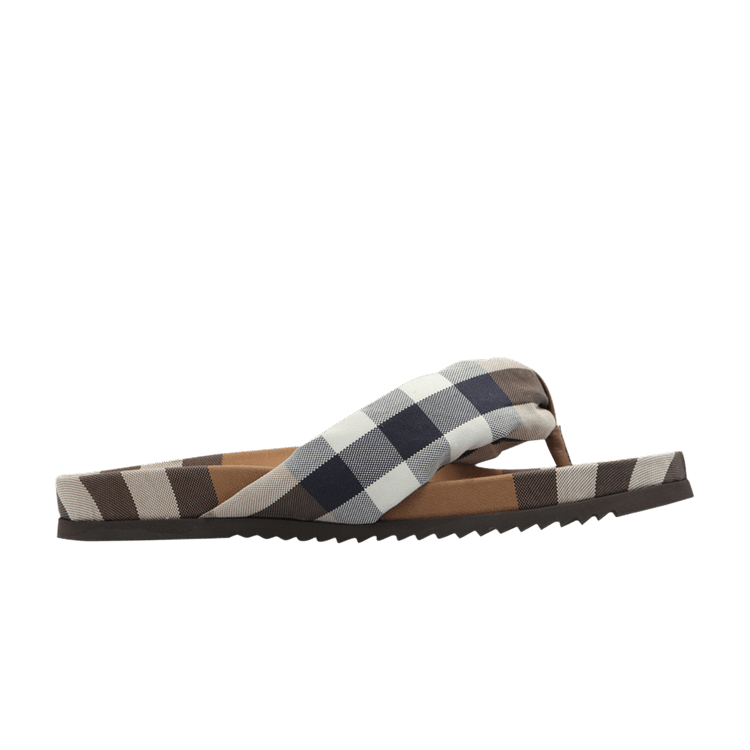 Burberry Check Print Thong Sandals Brown