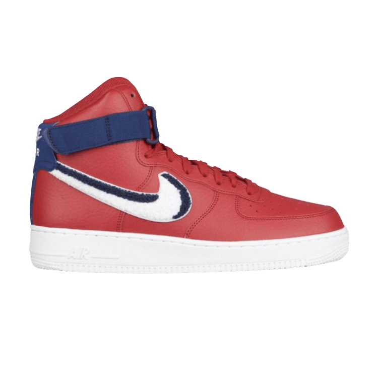 Nike Air Force 1 High 3D Chenille Swoosh Red White Blue