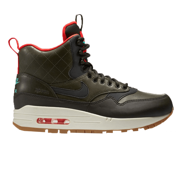 Nike Air Max 1 Mid Sneakerboot Reflect Sequoia/Black-Bright Crimson-Mint (Women's)