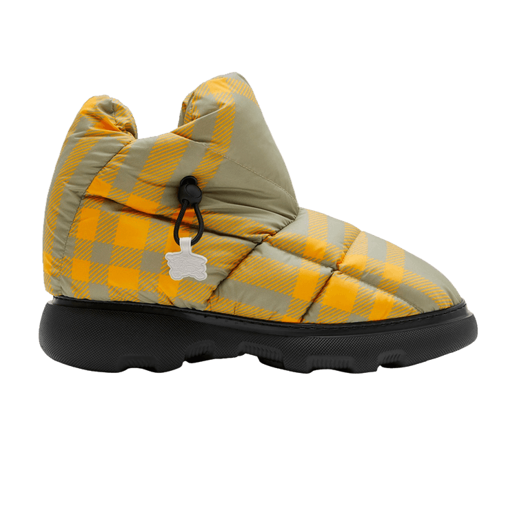 Burberry Check Pillow Boots Yellow Beige