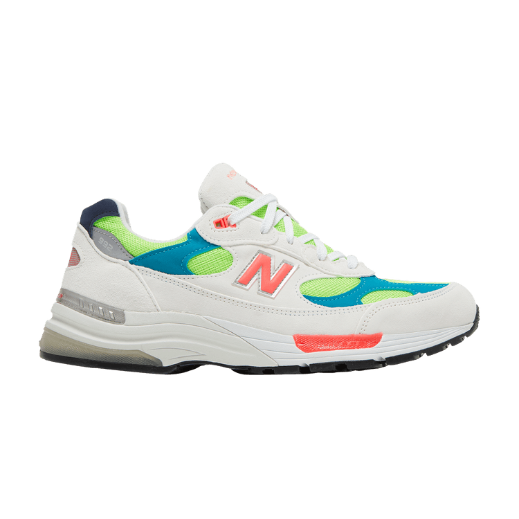 New Balance 992 White Neon Cyan