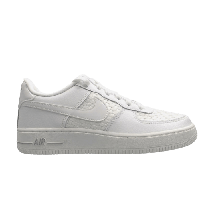 Nike Air Force 1 Low Triple White Leather Woven (GS)