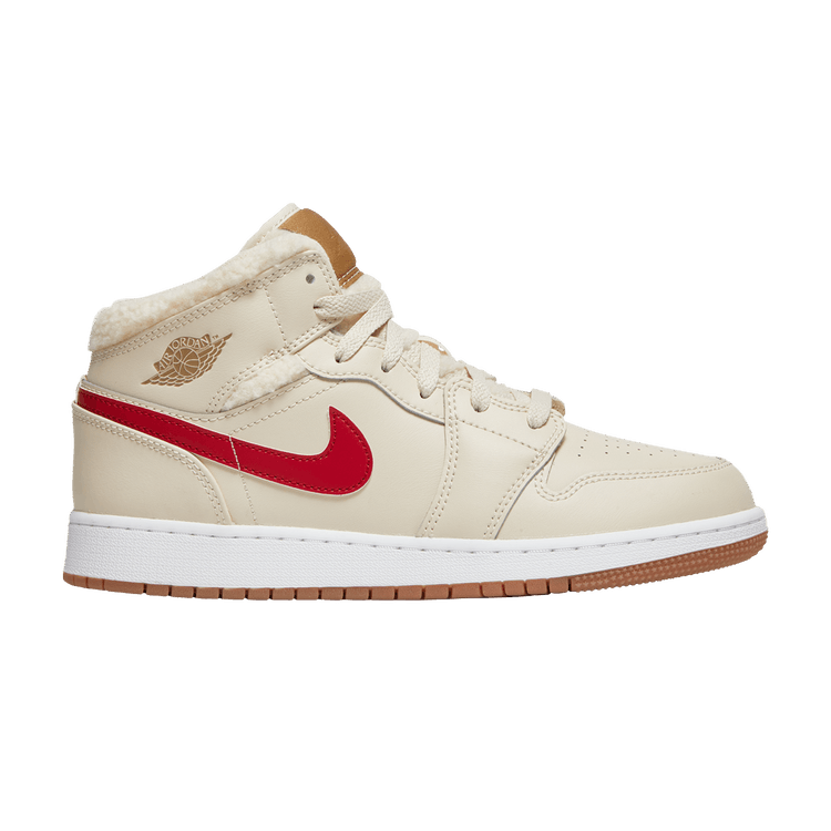 Jordan 1 Mid Utility Fleece Pearl White (GS)