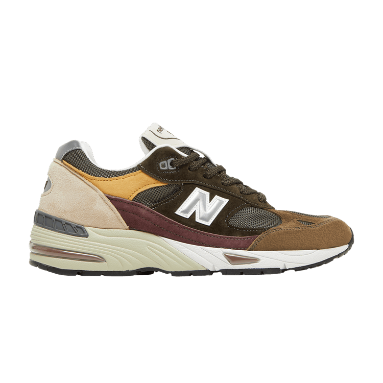 New Balance 991 Olive Burgundy Brown