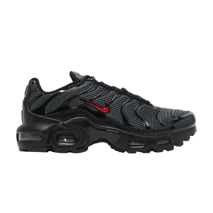 Nike Air Max Plus Black University Red Reflective Silver (GS)