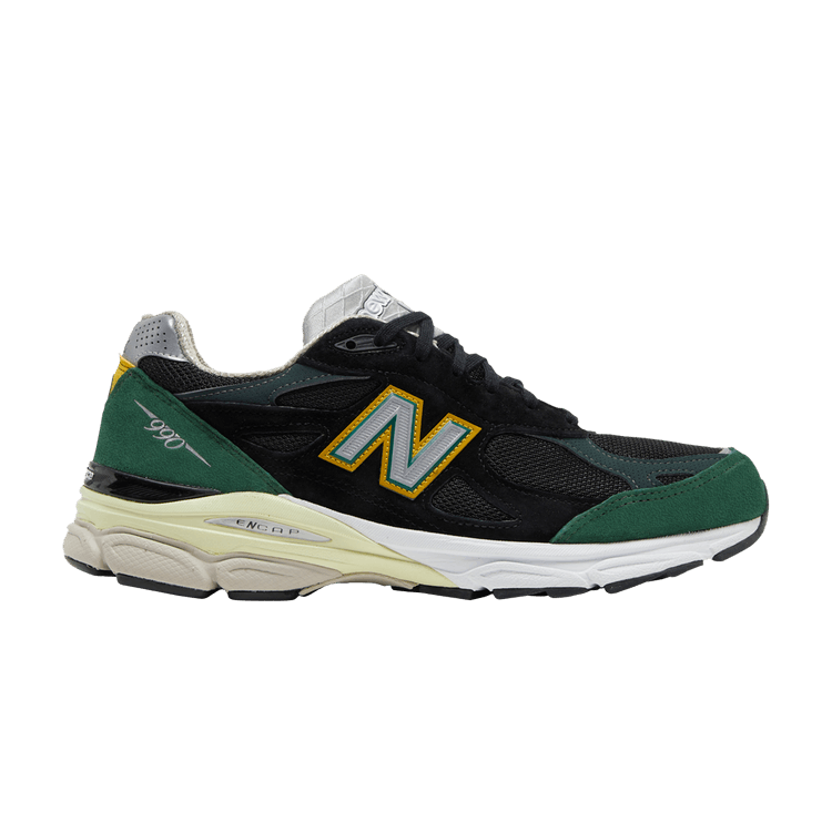 New Balance 990v3 MiUSA Black Green Yellow