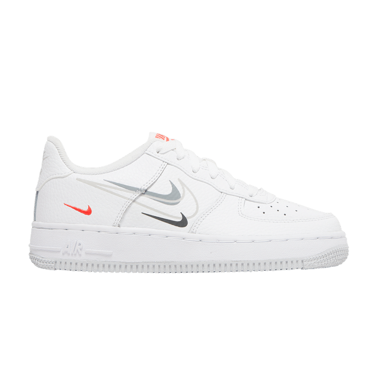 Nike Air Force 1 Low Multi-Swoosh White Particle Grey Photon Dust Bright Crimson (GS)