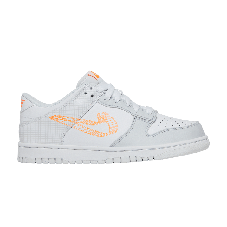 Nike Dunk Low SE 3D Swoosh Pure Platinum Total Orange (GS)