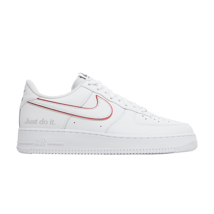 Nike Air Force 1 Low Just Do It White Noble Green Metallic Silver University Red