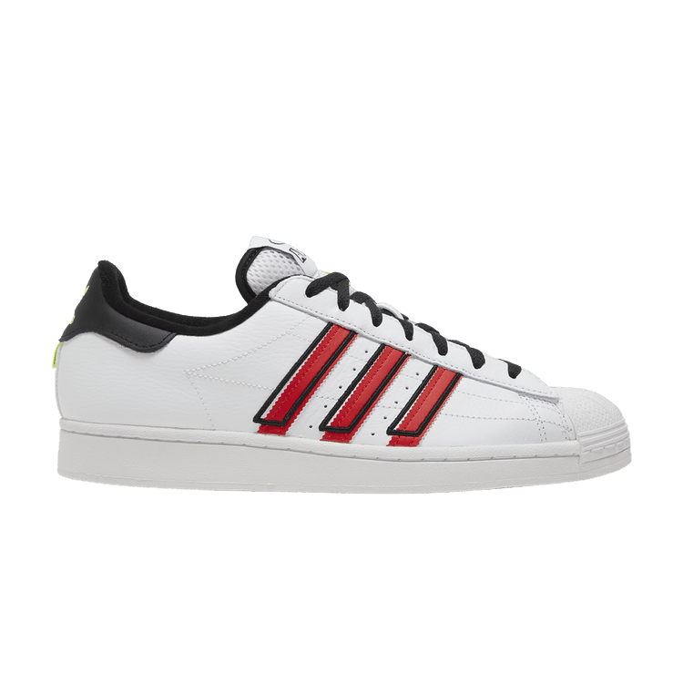 adidas Superstar Cloud White Outlined Red Stripes