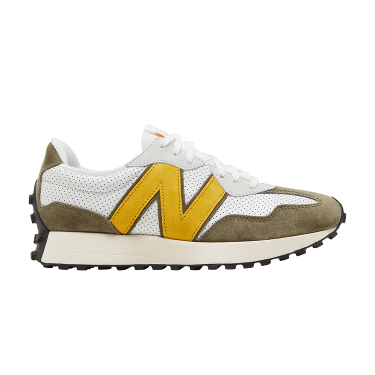 New Balance 327 White Yellow Olive