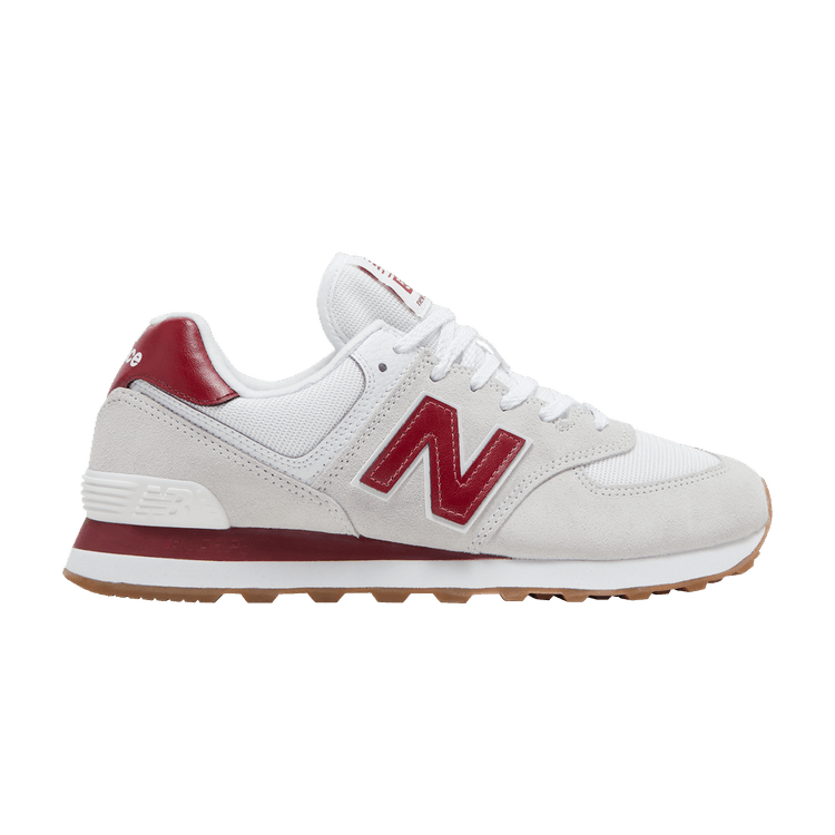 New Balance 574 White Red Gum