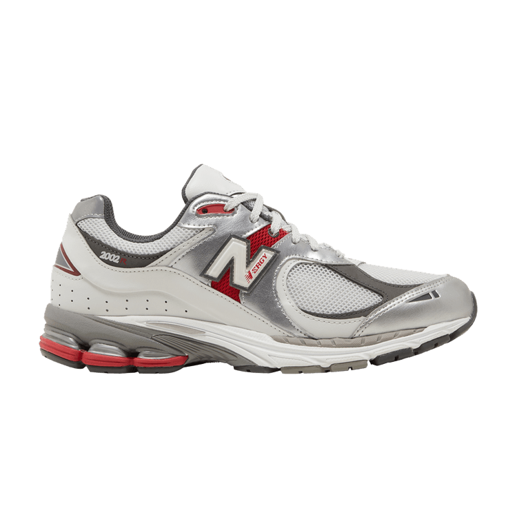 New Balance 2002R Silver Metallic Team Red