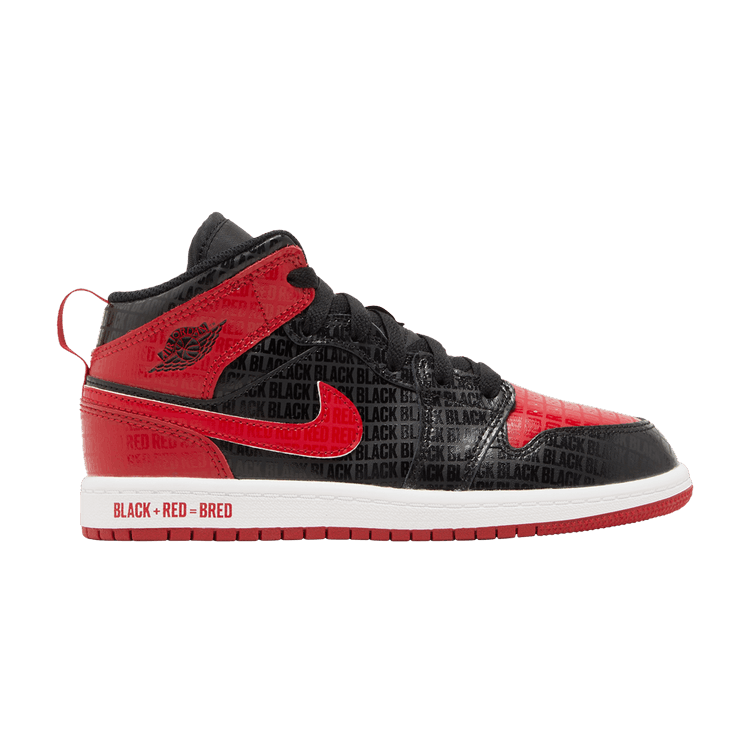 Jordan 1 Mid Black Red Bred (PS)