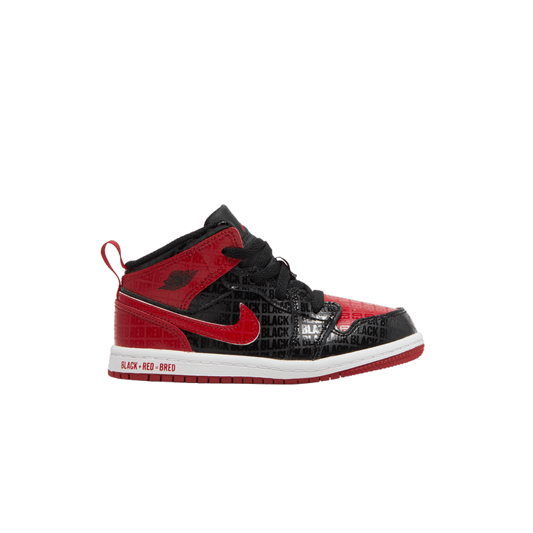 Jordan 1 Mid Black + Red = Bred (TD)