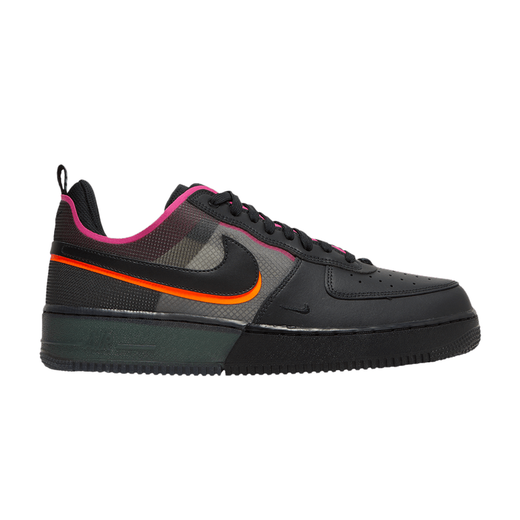 Nike Air Force 1 React Black Black Team Orange Pink Prime