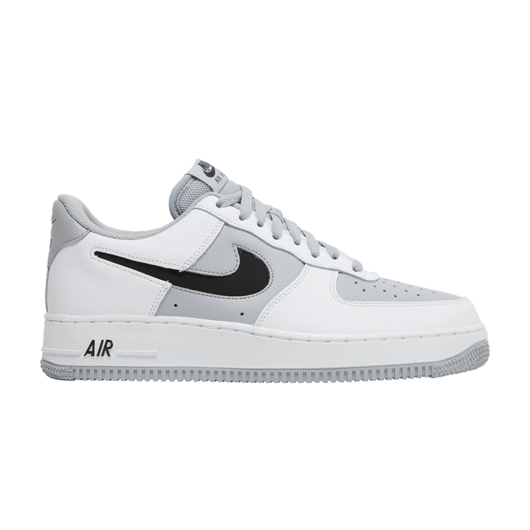 Nike Air Force 1 Low Cut-Out White Grey Black Swoosh