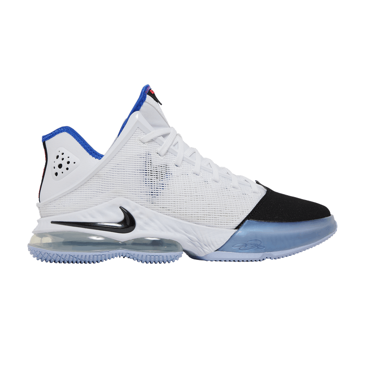 Nike LeBron 19 Low White Medium Blue Siren Red Black